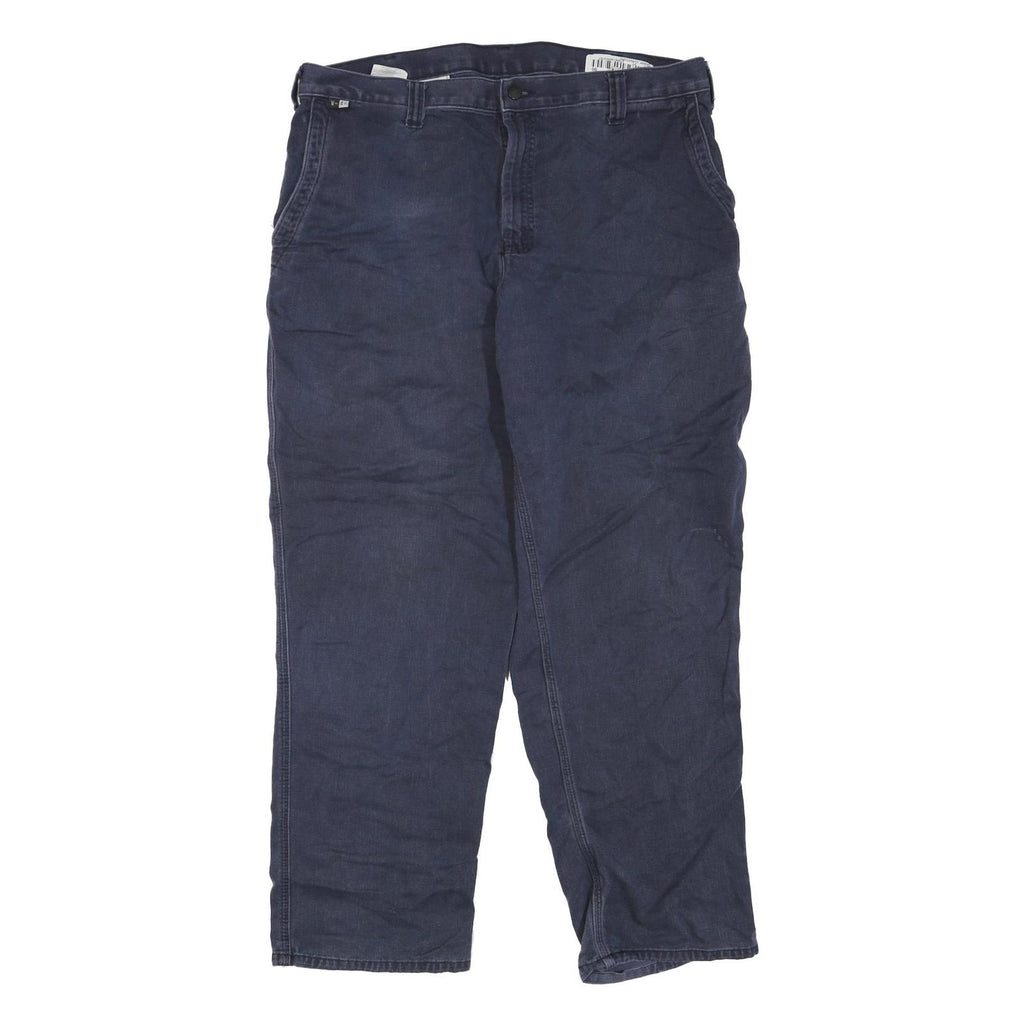 CARHARTT Mens Regular Fit Navy Blue Cotton Blend Regular Leg Denim Jeans W40 L30