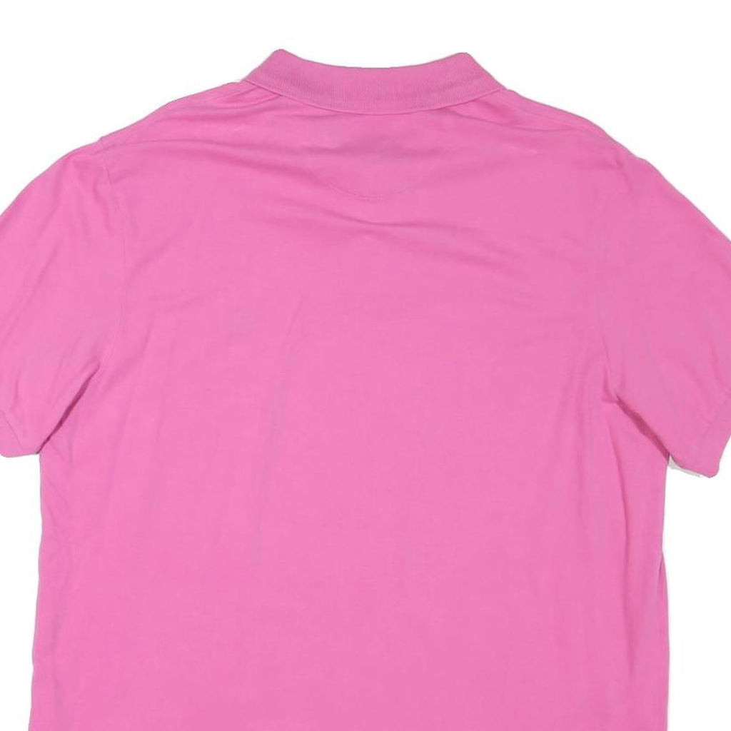 CHAPS Mens Pink Short Sleeve Plain L Polo Shirt Cotton Blend Casual Basic