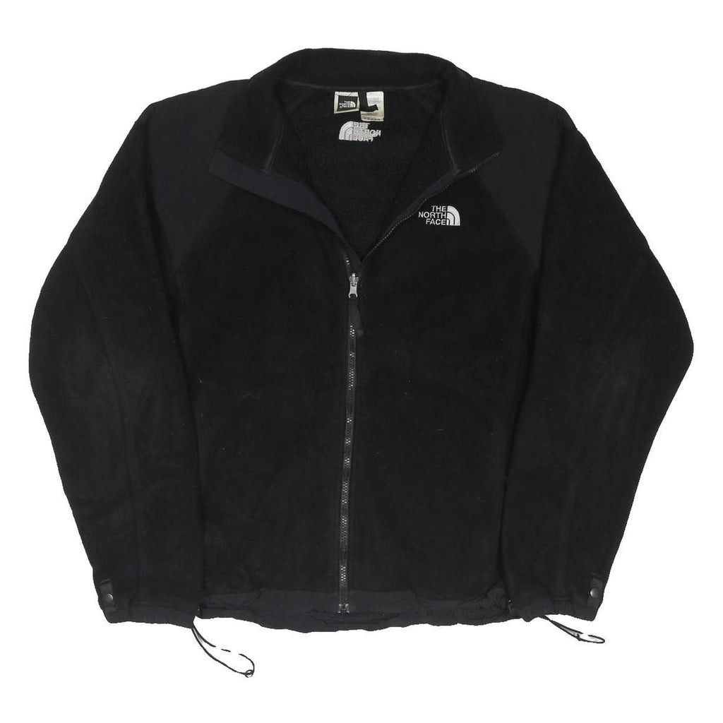 THE NORTH FACE Mens Black Outdoor Jacket L Polyester Blend Zip Fleece