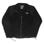 THE NORTH FACE Mens Black Outdoor Jacket L Polyester Blend Zip Fleece