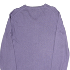 GUESS Mens Purple Ombre Plain V-Neck Basic Knit Jumper L Cotton Casual