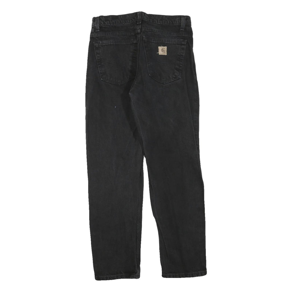 CARHARTT Womens Regular Black Denim Jeans W32 L30 Zip Pockets Casual Workwear
