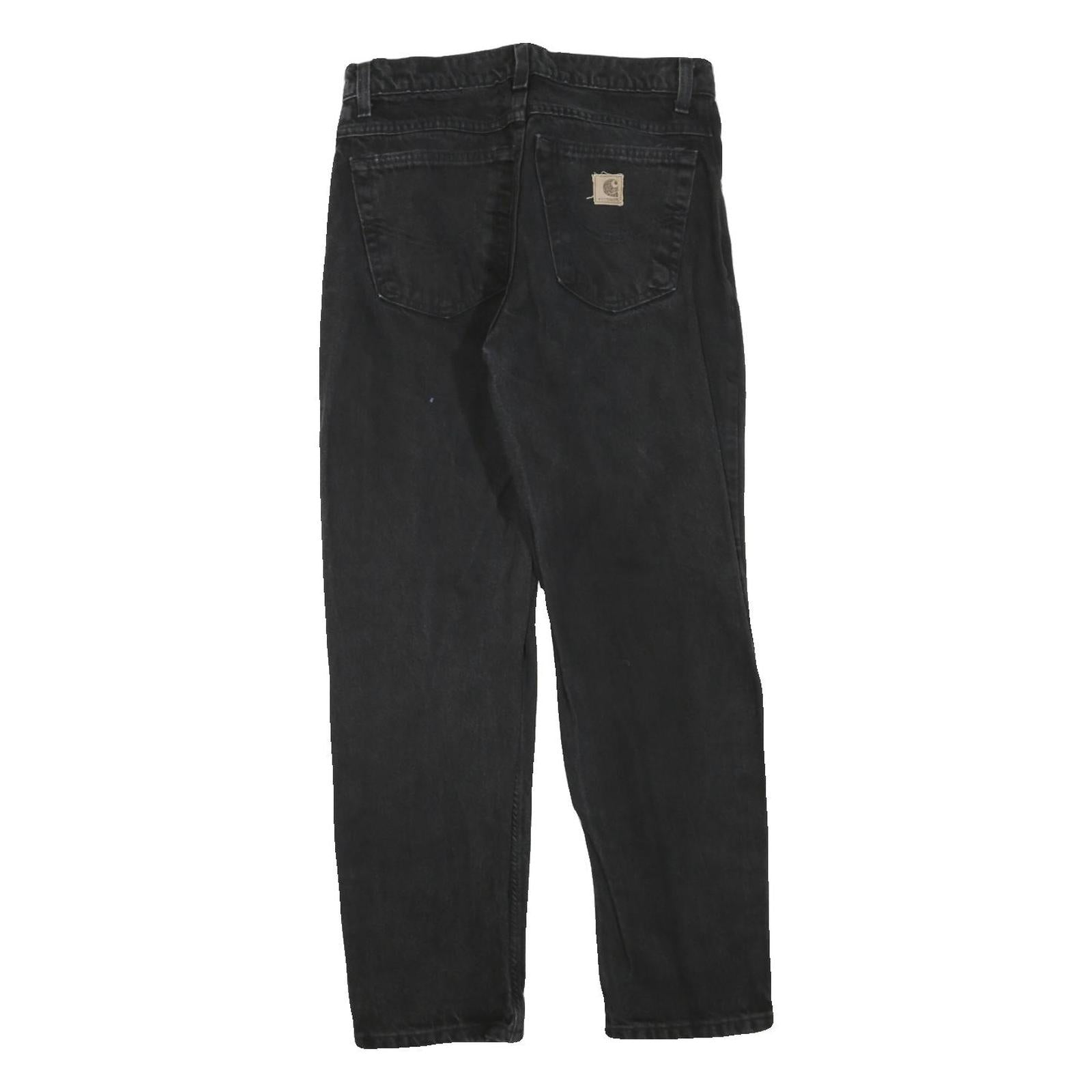 CARHARTT Womens Regular Black Denim Jeans W32 L30 Zip Pockets Casual Workwear