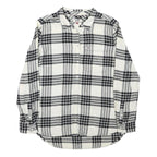 TOMMY HILFIGER Mens White & Black Check Shirt M Cotton Blend Stylish Casual