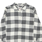 TOMMY HILFIGER Mens White & Black Check Shirt M Cotton Blend Stylish Casual