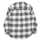 TOMMY HILFIGER Mens White & Black Check Shirt M Cotton Blend Stylish Casual