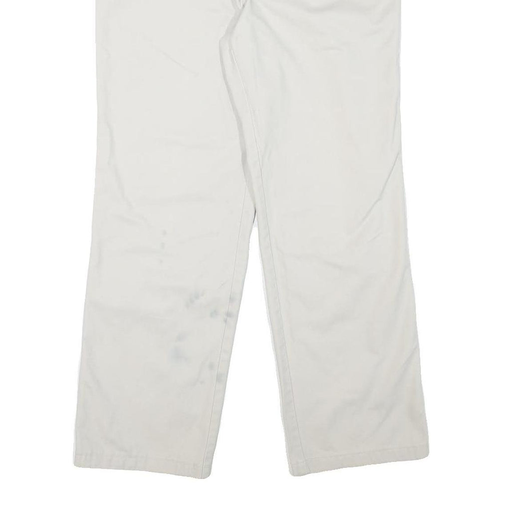 DOCKERS Mens Cotton Blend White Regular Fit Straight Trousers W32 L29 Casual