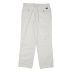 DOCKERS Mens Cotton Blend White Regular Fit Straight Trousers W32 L29 Casual