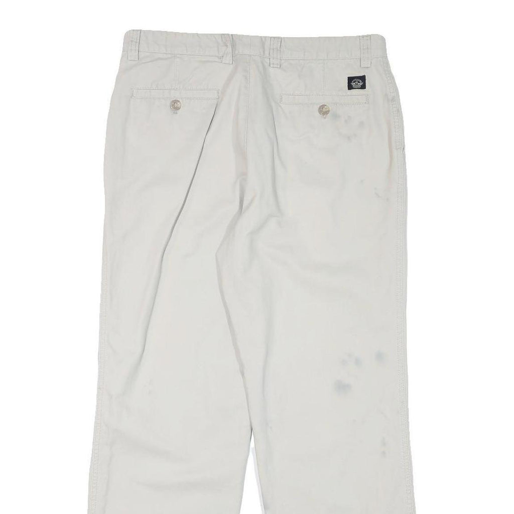 DOCKERS Mens Cotton Blend White Regular Fit Straight Trousers W32 L29 Casual