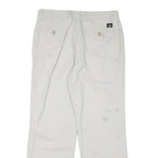 DOCKERS Mens Cotton Blend White Regular Fit Straight Trousers W32 L29 Casual
