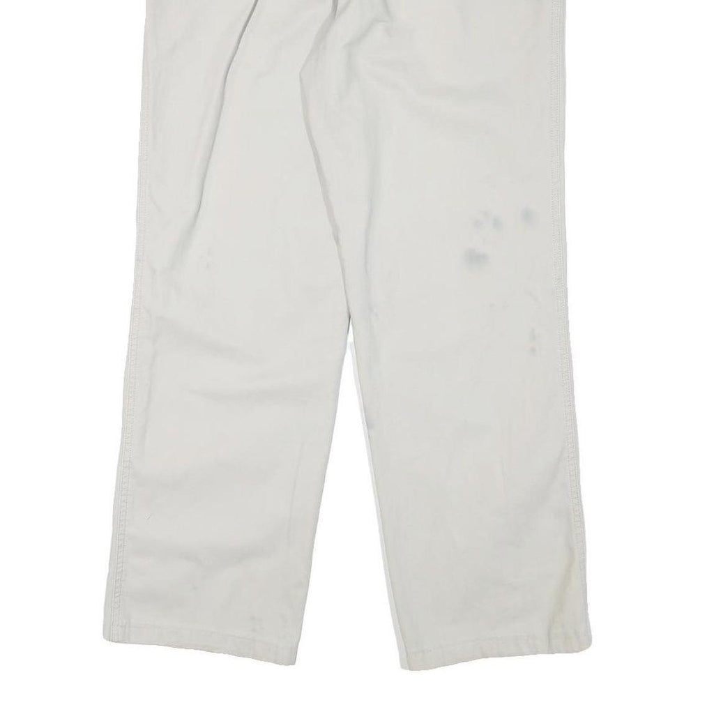 DOCKERS Mens Cotton Blend White Regular Fit Straight Trousers W32 L29 Casual