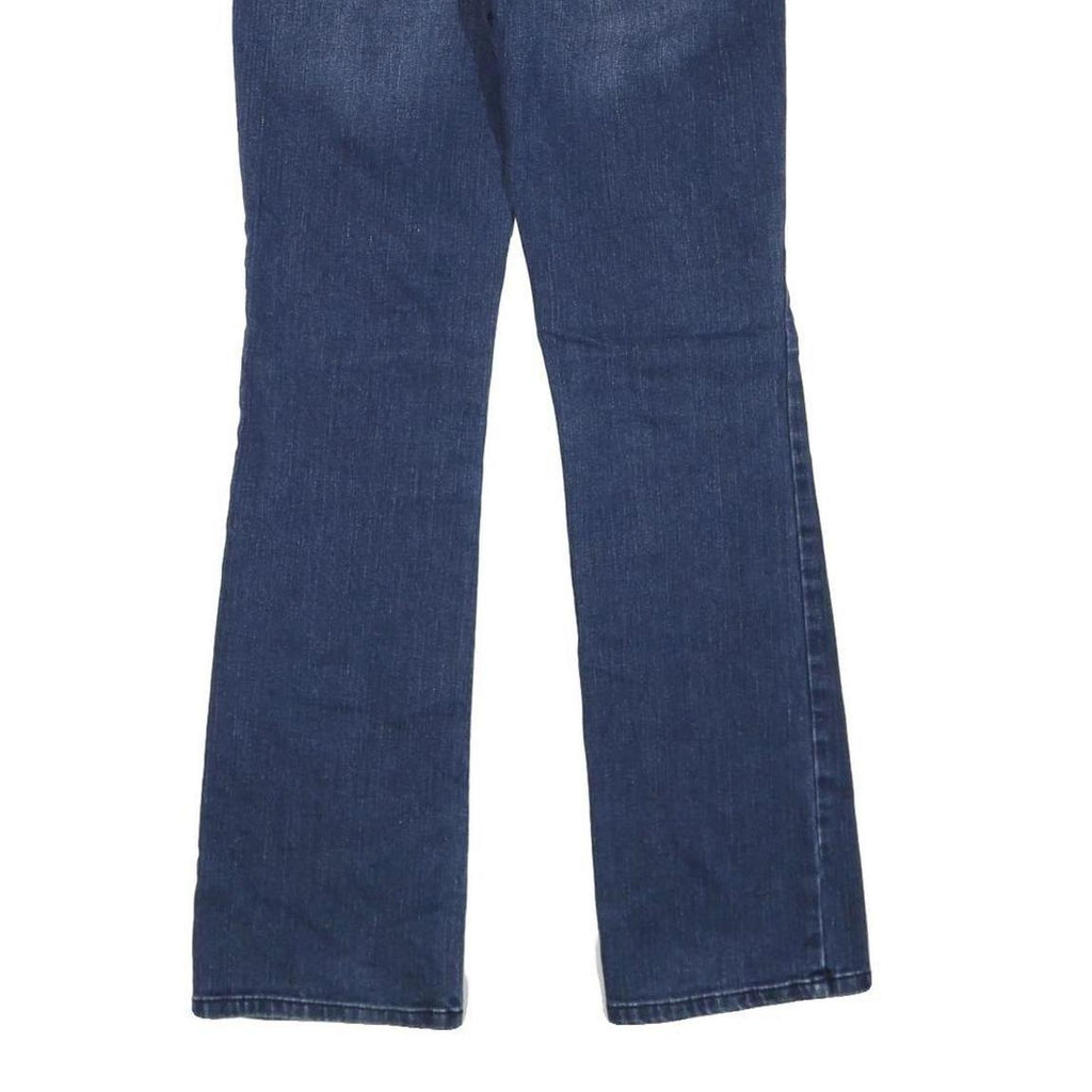 Womens Blue Regular Fit Straight Denim W28 L32 Studded Pocket Zip Closure Jeans