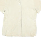 TRUSSARDI Womens Cream Suede Short Sleeve Shirt S Classic Casual Button Front