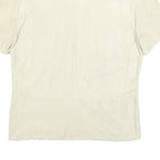 TRUSSARDI Womens Cream Suede Short Sleeve Shirt S Classic Casual Button Front