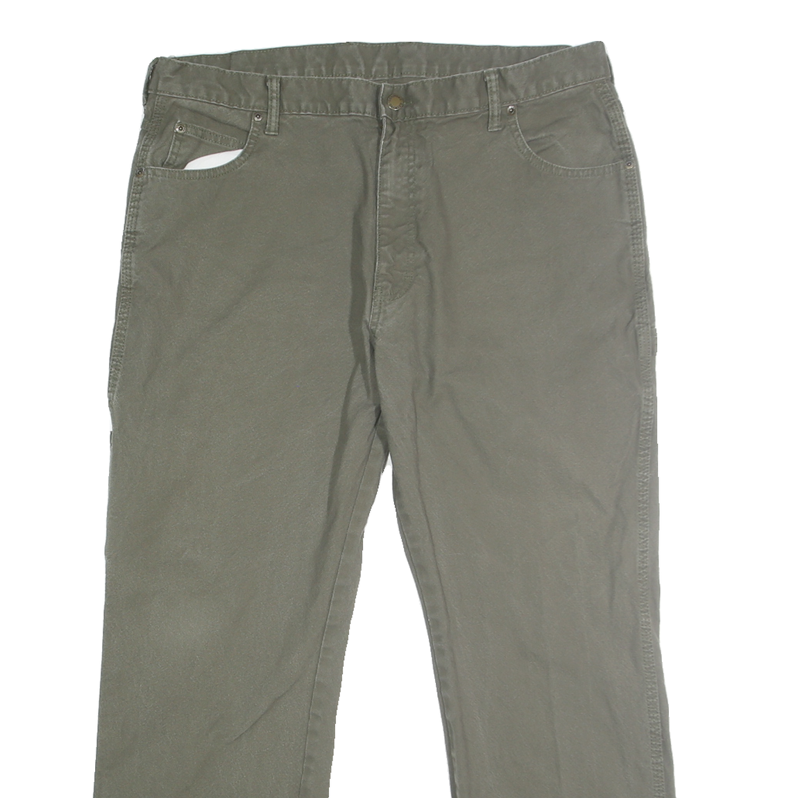 DICKIES Mens Jeans Beige Regular Straight Denim W36 L30 Cotton Blend Zip