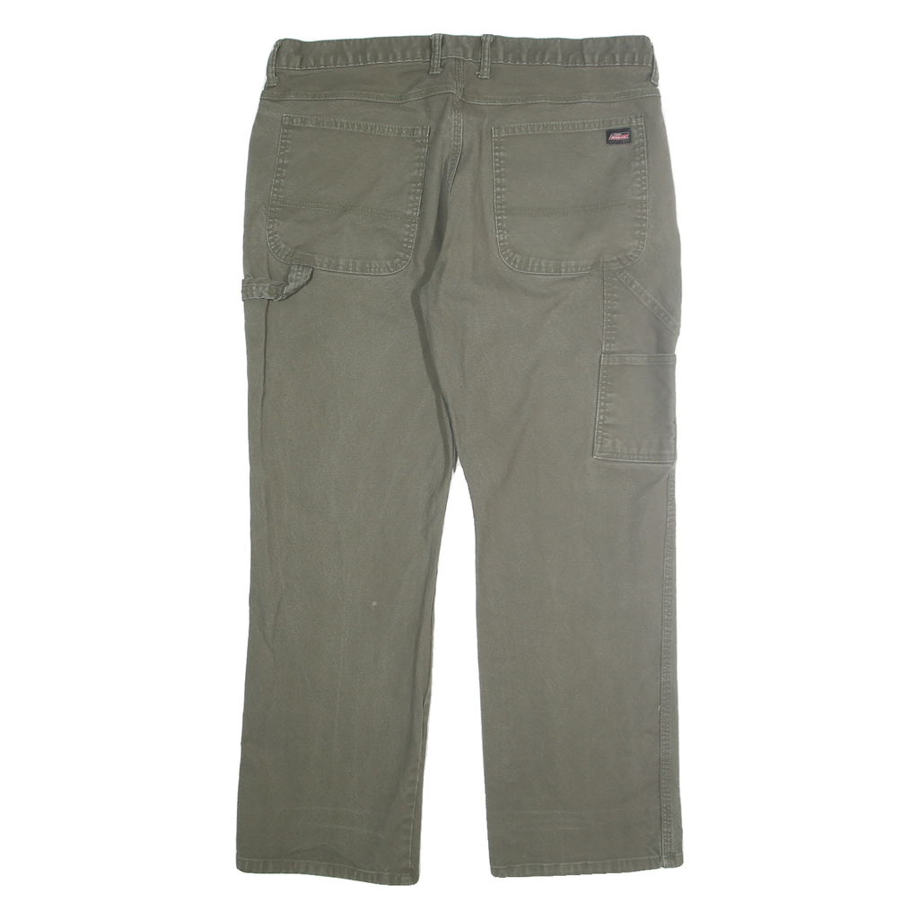 DICKIES Mens Jeans Beige Regular Straight Denim W36 L30 Cotton Blend Zip