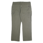 DICKIES Mens Jeans Beige Regular Straight Denim W36 L30 Cotton Blend Zip