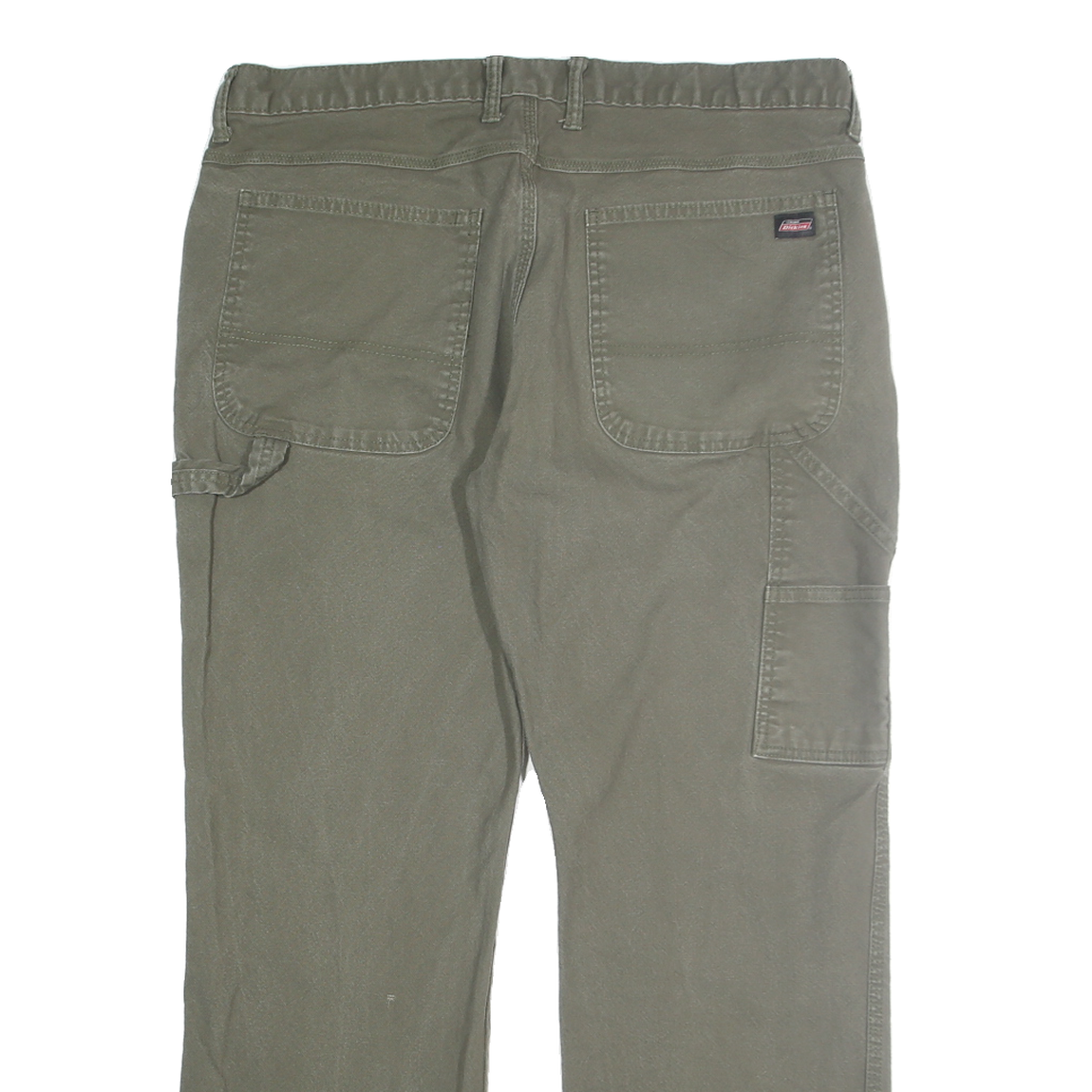 DICKIES Mens Jeans Beige Regular Straight Denim W36 L30 Cotton Blend Zip