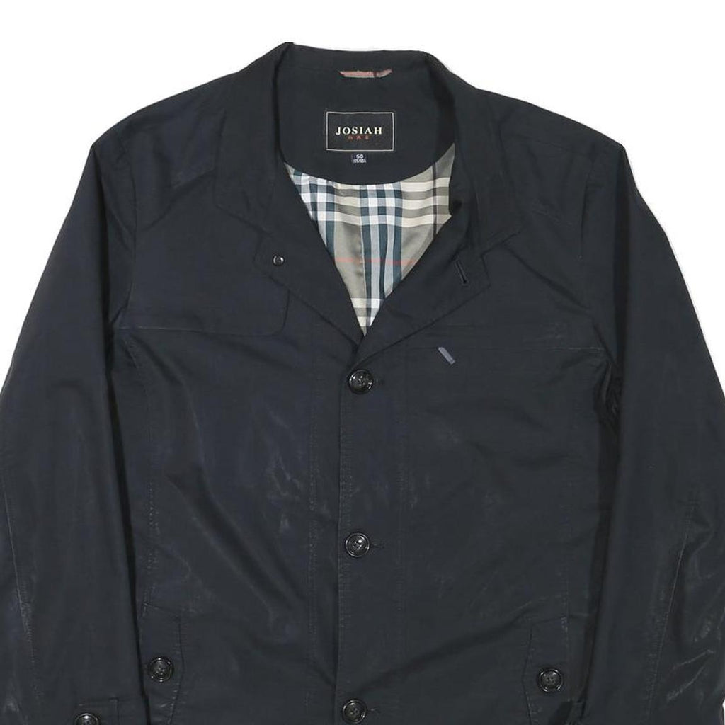 JOSIAH Mens Black Button Jacket M Polyester Blend Plain Classic Button Closure