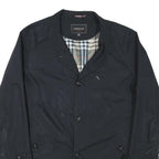 JOSIAH Mens Black Button Jacket M Polyester Blend Plain Classic Button Closure