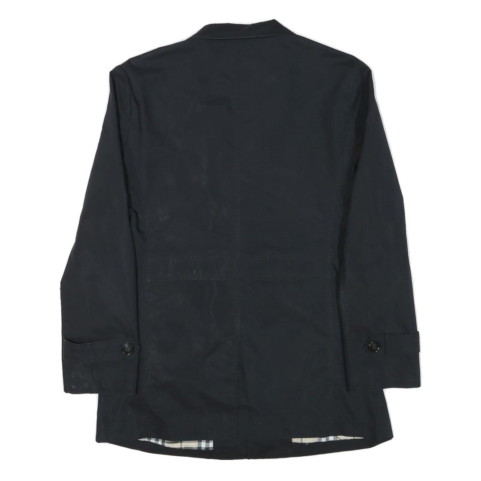 JOSIAH Mens Black Button Jacket M Polyester Blend Plain Classic Button Closure