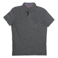 TED BAKER Mens Grey Polo Shirt S Short Sleeve Geometric Collar Casual Top