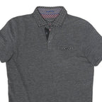 TED BAKER Mens Grey Polo Shirt S Short Sleeve Geometric Collar Casual Top