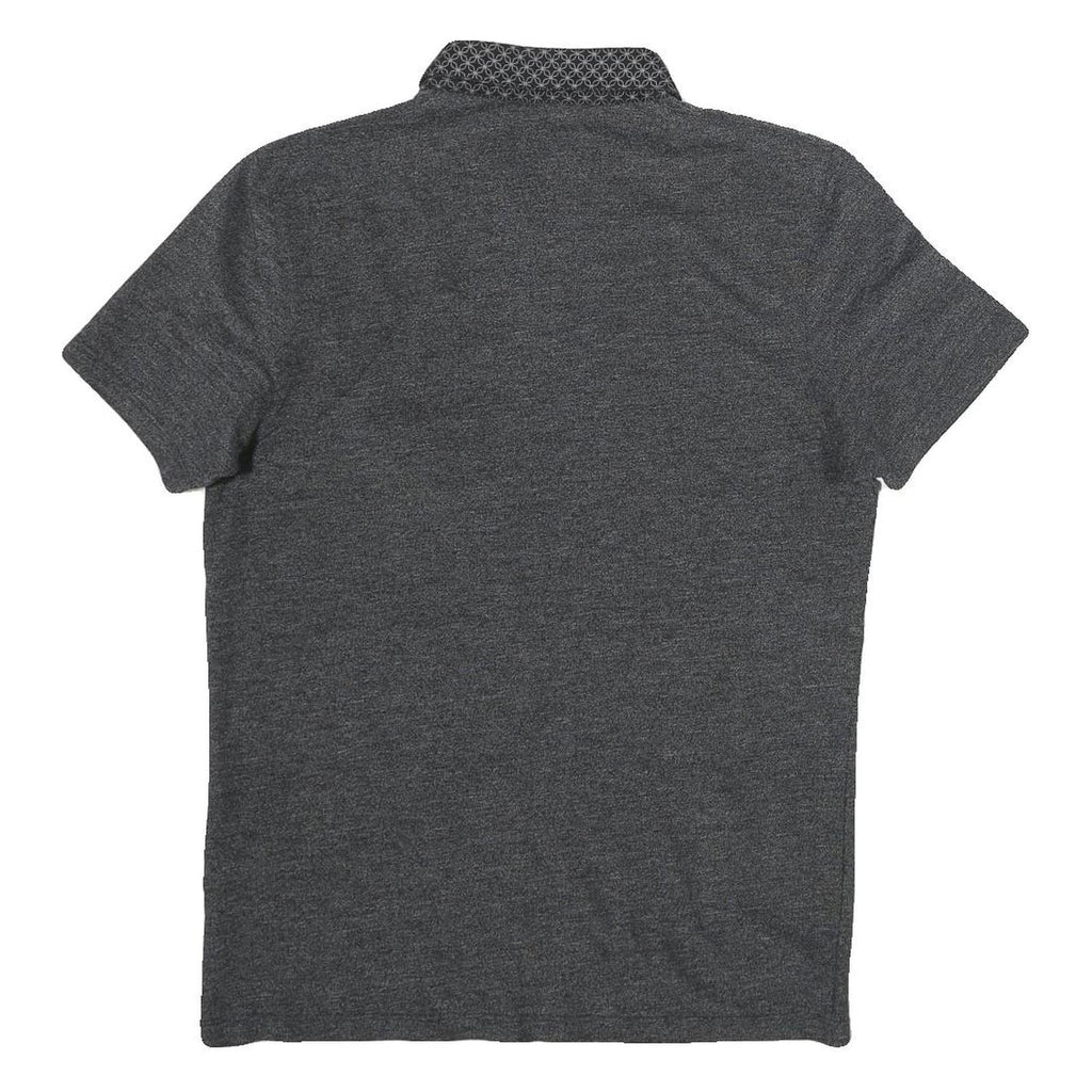 TED BAKER Mens Grey Polo Shirt S Short Sleeve Geometric Collar Casual Top