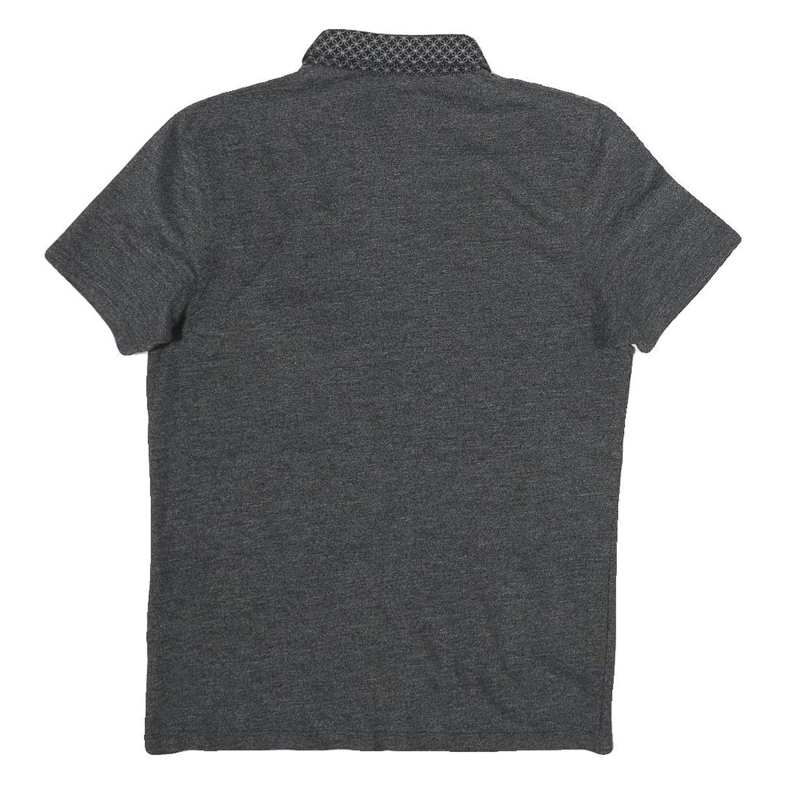 TED BAKER Mens Grey Polo Shirt S Short Sleeve Geometric Collar Casual Top