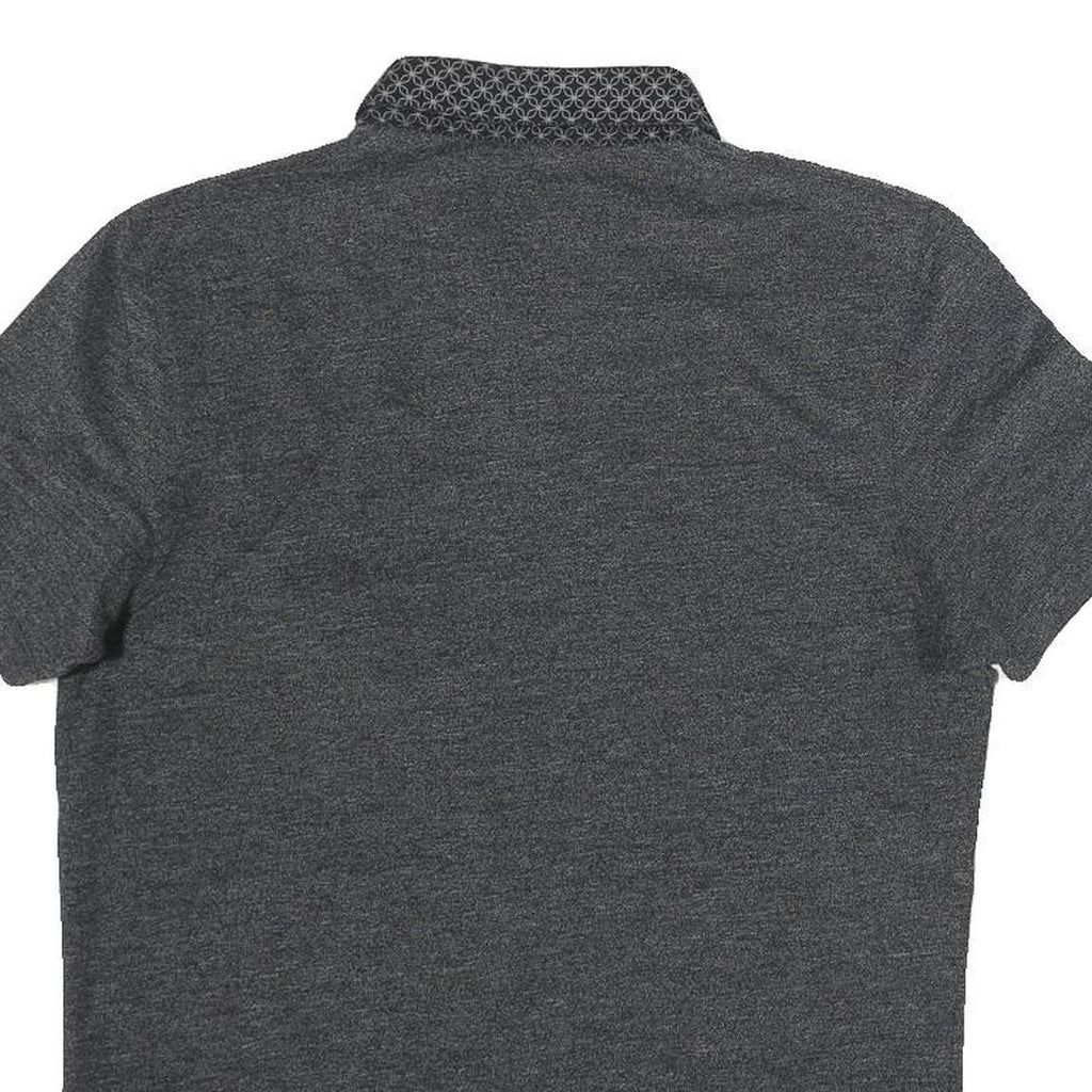 TED BAKER Mens Grey Polo Shirt S Short Sleeve Geometric Collar Casual Top