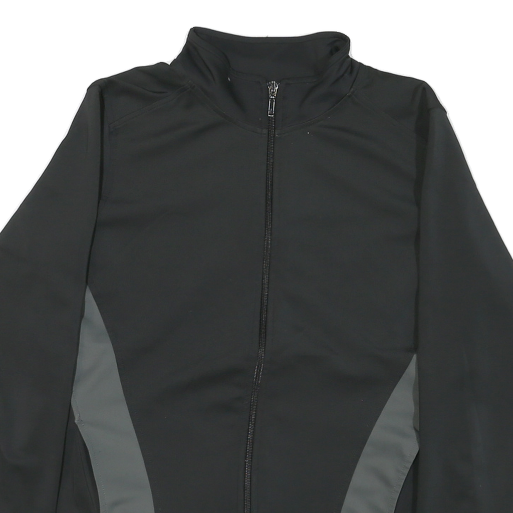 NEW BALANCE Womens Black & Grey Zip Jacket XL Polyester Blend Plain Casual