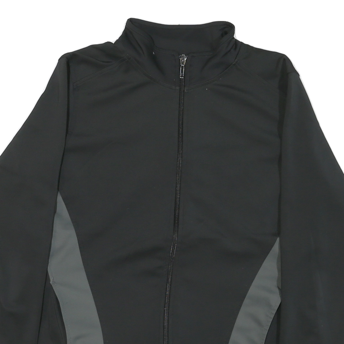 NEW BALANCE Womens Black & Grey Zip Jacket XL Polyester Blend Plain Casual