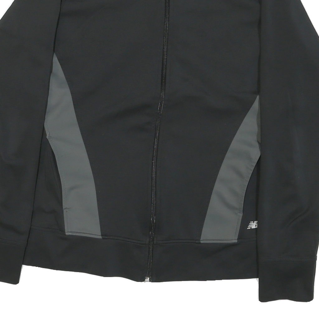 NEW BALANCE Womens Black & Grey Zip Jacket XL Polyester Blend Plain Casual