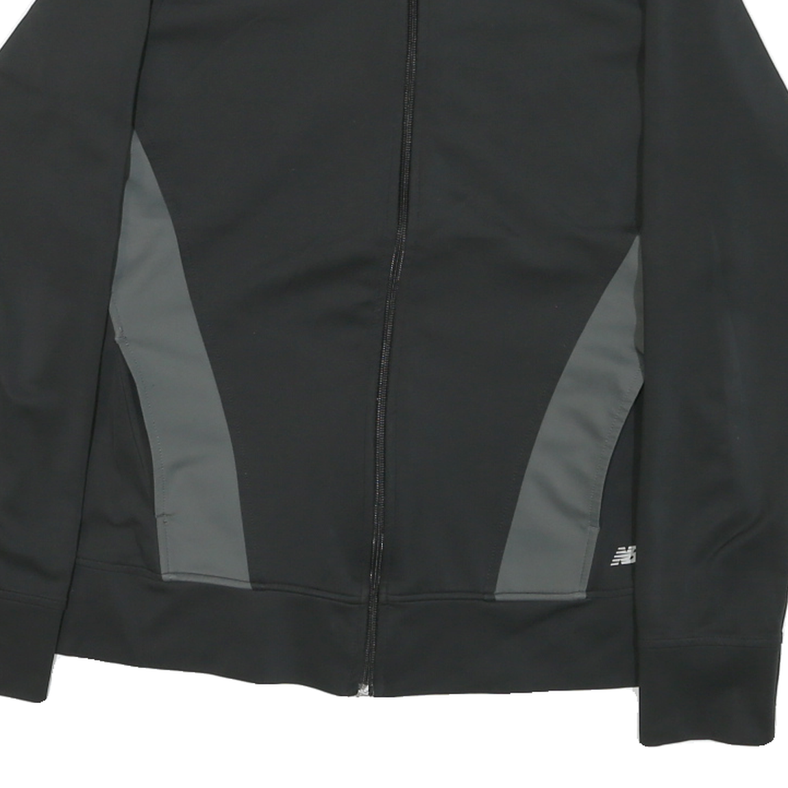NEW BALANCE Womens Black & Grey Zip Jacket XL Polyester Blend Plain Casual