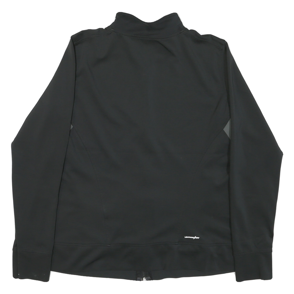 NEW BALANCE Womens Black & Grey Zip Jacket XL Polyester Blend Plain Casual