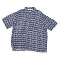 PALM BEACH Mens Blue & White Pattern Cotton Blend Shirt XL Casual Summerwear