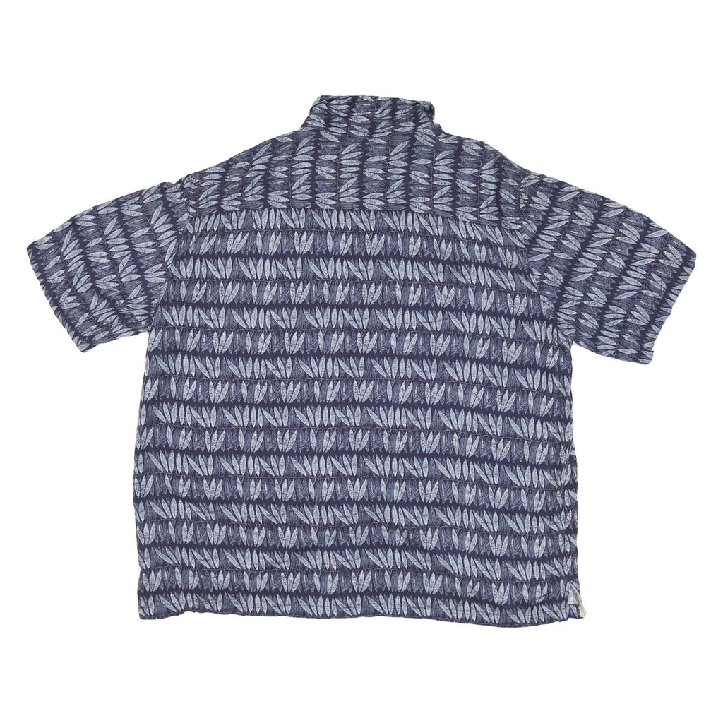 PALM BEACH Mens Blue & White Pattern Cotton Blend Shirt XL Casual Summerwear