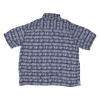 PALM BEACH Mens Blue & White Pattern Cotton Blend Shirt XL Casual Summerwear