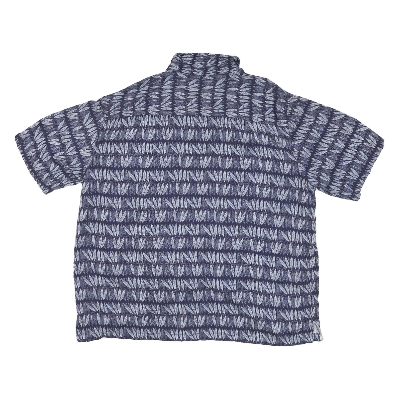 PALM BEACH Mens Blue & White Pattern Cotton Blend Shirt XL Casual Summerwear