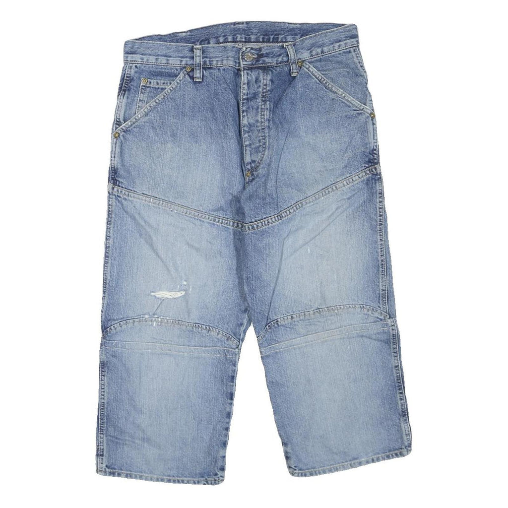 G-STAR Mens Denim Blue Casual Shorts M W32 Cotton Blend Relaxed Fit