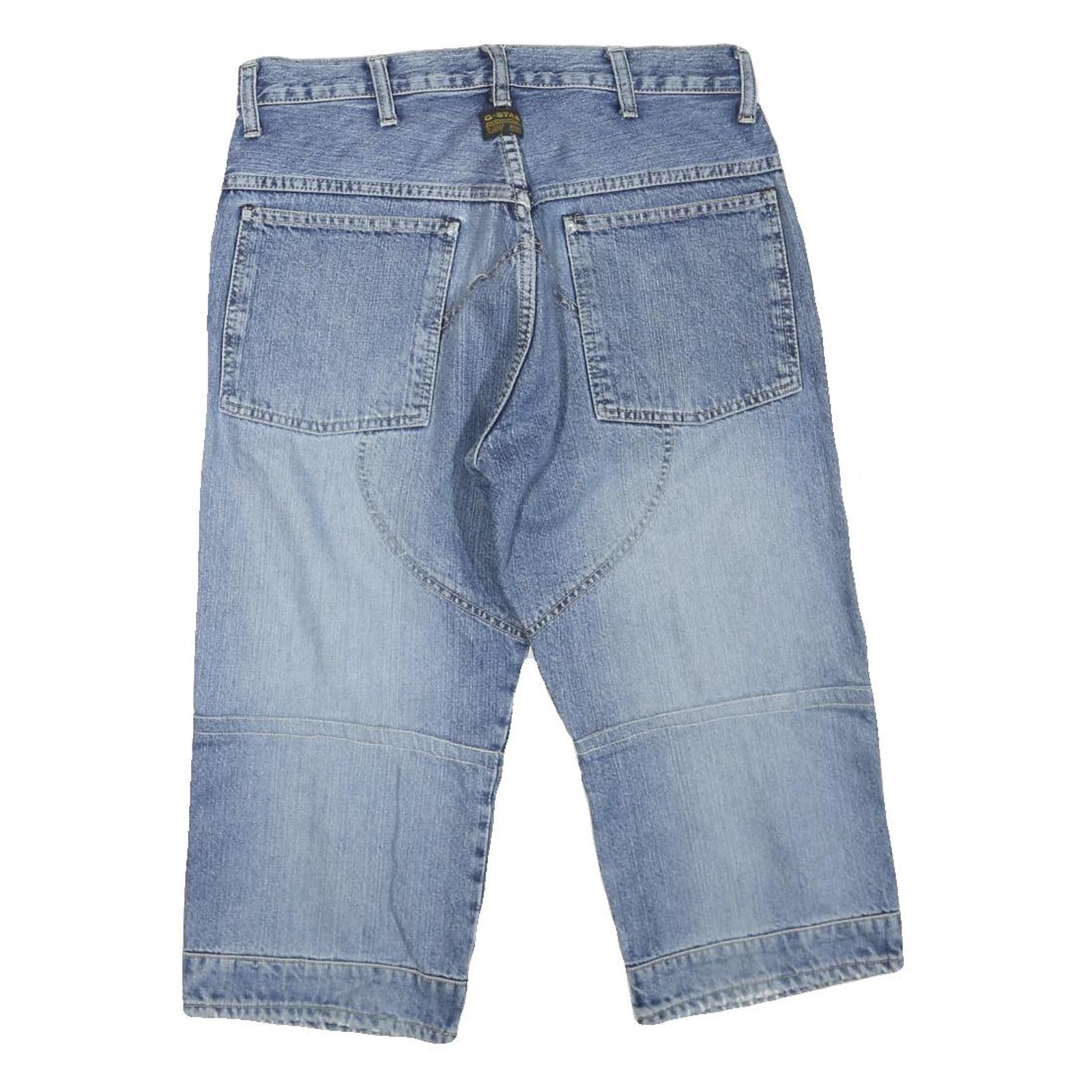 G-STAR Mens Denim Blue Casual Shorts M W32 Cotton Blend Relaxed Fit