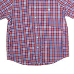 CHAPS Mens Red & Blue Check Shirt XL Button Down Short Sleeve Casual