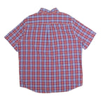 CHAPS Mens Red & Blue Check Shirt XL Button Down Short Sleeve Casual