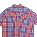 CHAPS Mens Red & Blue Check Shirt XL Button Down Short Sleeve Casual