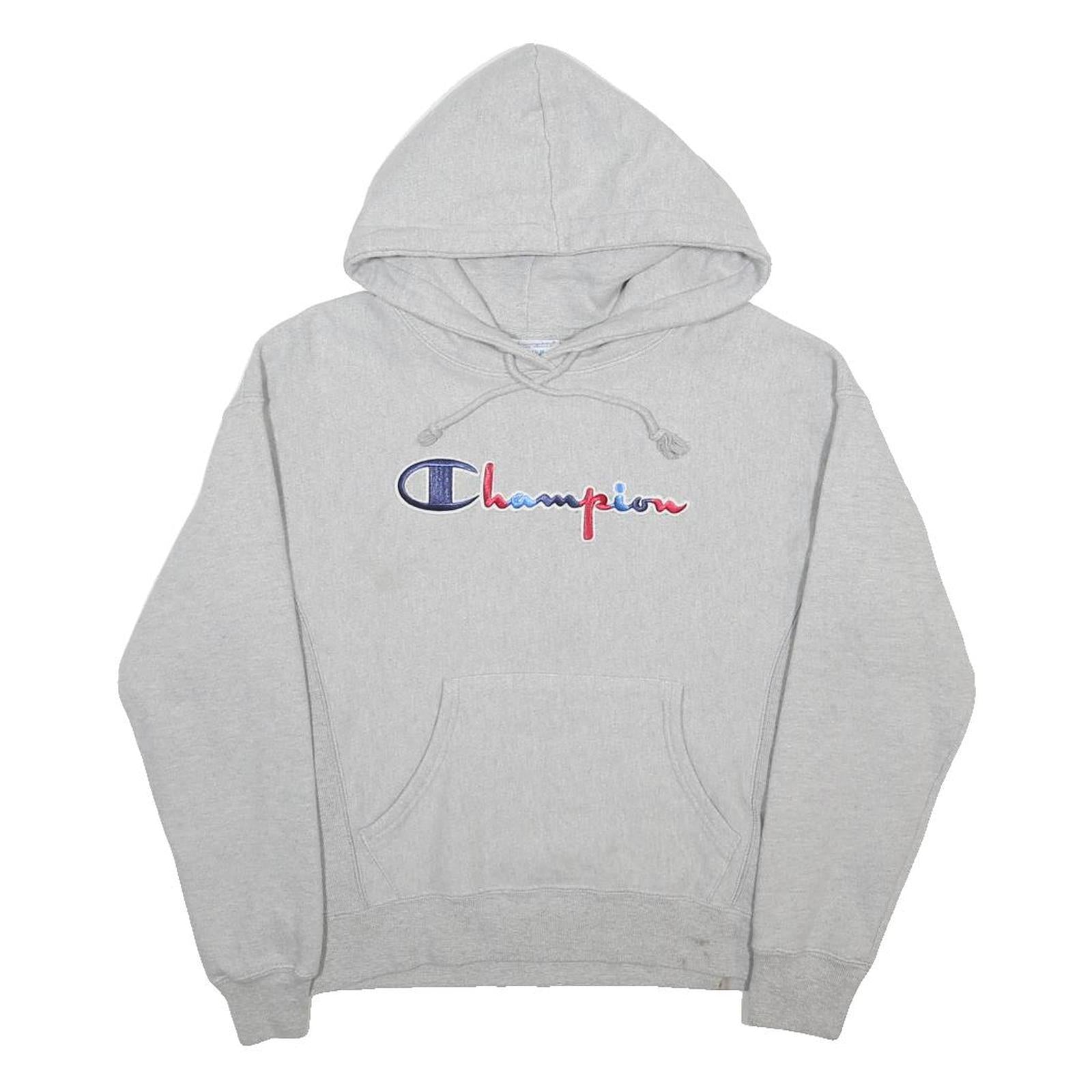 CHAMPION REVERSE WEAVE Womens Grey Hoodie M Cotton Blend Pullover Casual
