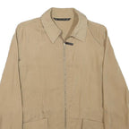 ZARA Womens Beige Cotton Blend Jacket S Plain Lightweight Zip Fastening