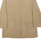 ZARA Womens Beige Cotton Blend Jacket S Plain Lightweight Zip Fastening