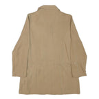 ZARA Womens Beige Cotton Blend Jacket S Plain Lightweight Zip Fastening