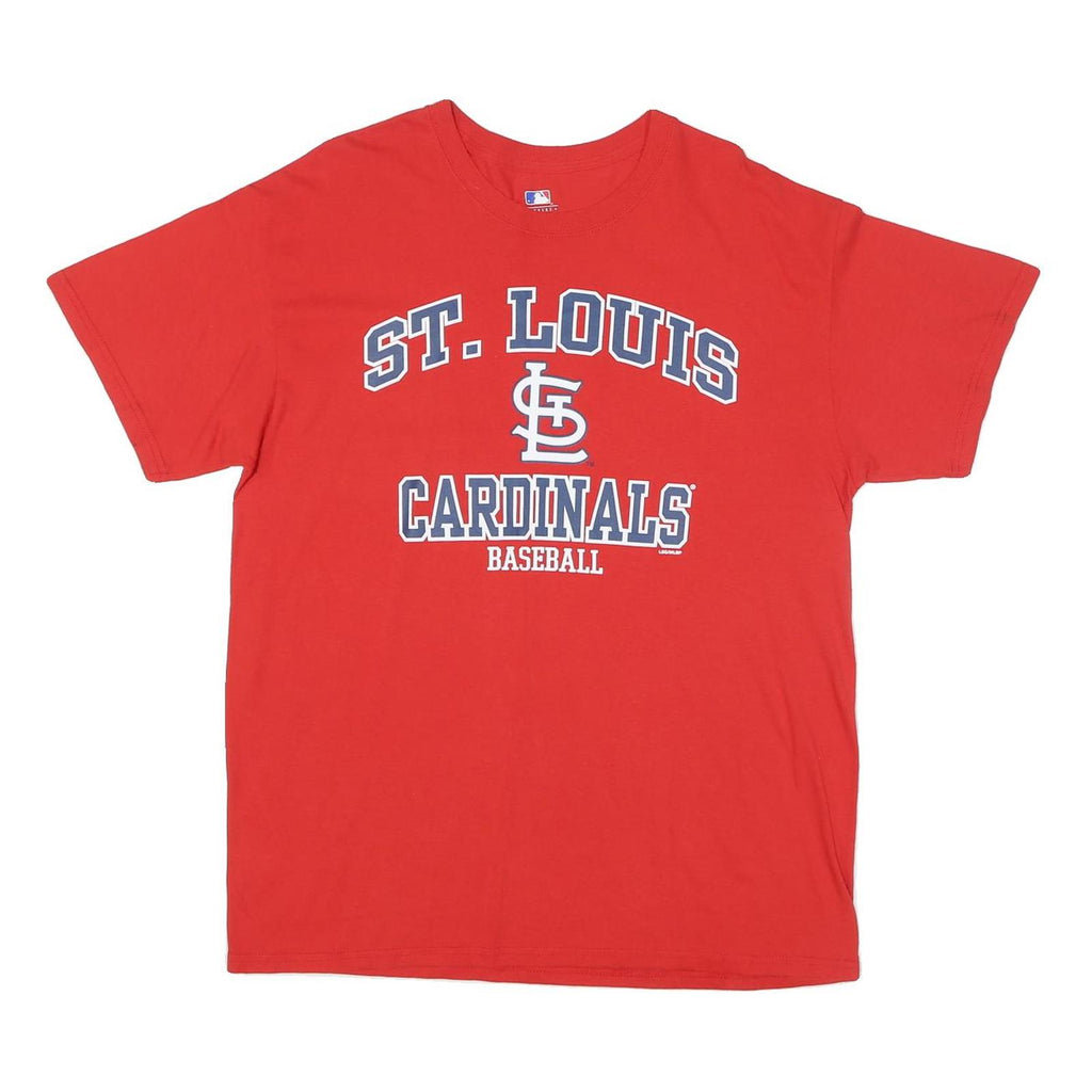 MLB Mens Red St Louis Cardinals Graphic T-Shirt L Short Sleeve Crew Neck