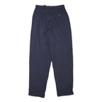 Mens Relaxed Navy Blue Polyester Blend Trousers Zip Closure W26 L30 Casual Smart